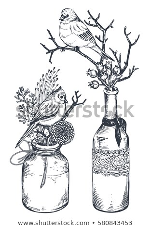 Stock fotó: Creative Vector Illustration Of Blooming Flower Bouquet In Vase