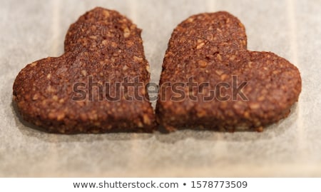 Foto stock: Heart Shaped Slice Of A Brownie