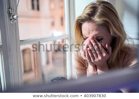 Stockfoto: Young Blond Woman Crying