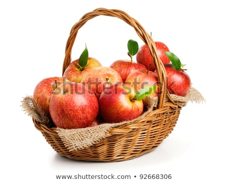 Stock fotó: Fresh And Colorful Apples In Basket