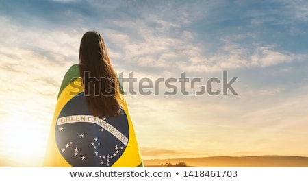 ストックフォト: Girl With Brazilian Flag