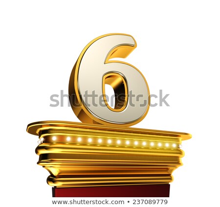 Stock fotó: Number Six On Golden Platform