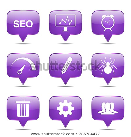 Stockfoto: Seo Internet Sign Square Vector Violet Icon Design Set 8