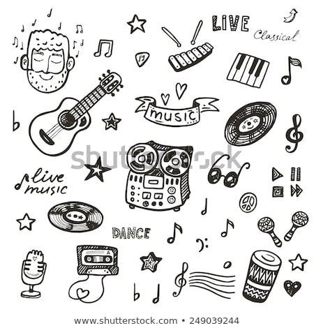 Foto stock: Hand Drawn Music Icon Set