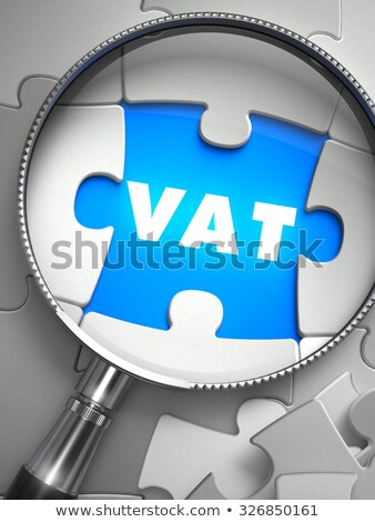 Stock fotó: Vat - Missing Puzzle Piece Through Magnifier