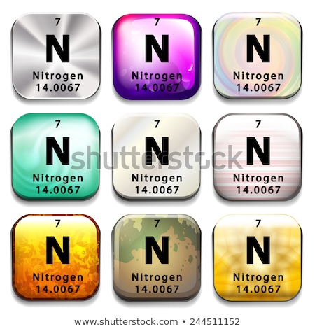 Stockfoto: A Periodic Table Button Showing The Nitrogen