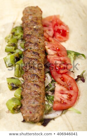 Foto stock: Shish Kebab And Filled Tortilla