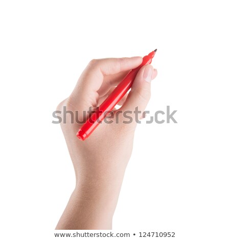 Stock foto: Teacher Drawing With Red Marker Felt Tip Pen