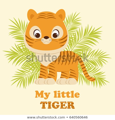 ストックフォト: Tropical Rainforest Jungle Tiger Cub Illustration