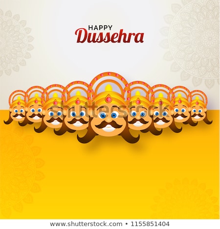 Foto stock: Ravana With Ten Heads For Dussehra