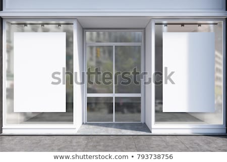 Stock photo: Signboard At The Office With Two Chairs 3d Rendering
