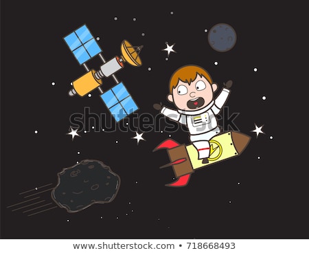 Stock photo: Scared Cartoon Asteroid