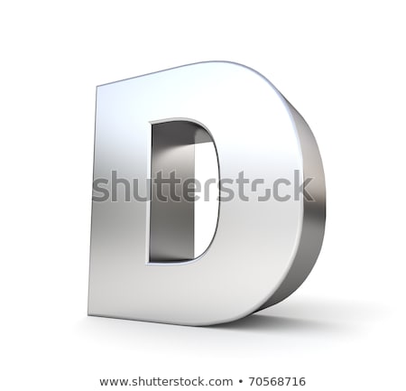 Stock fotó: Chrome Font With Colorful Reflections Letter D 3d