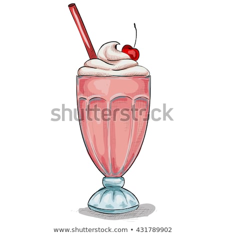 ストックフォト: Milk Shake Cocktail Color Picture Sticker