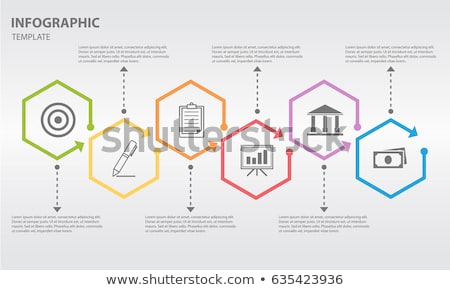 ストックフォト: Six Elements Infographic With Hexagon