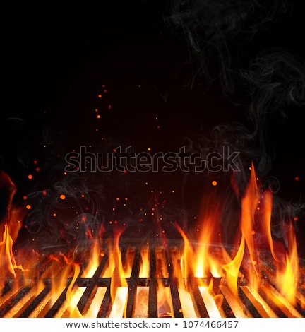 Stock photo: Charcoal Fire And Grid