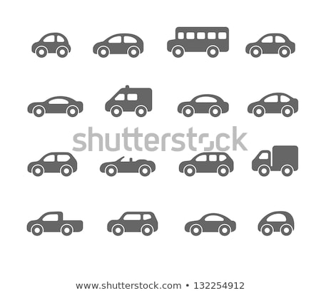 Stockfoto: Small Retro Car Black Icons Vector Illustration