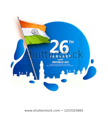 Foto stock: Happy Indian Republic Day Creative Flag Design