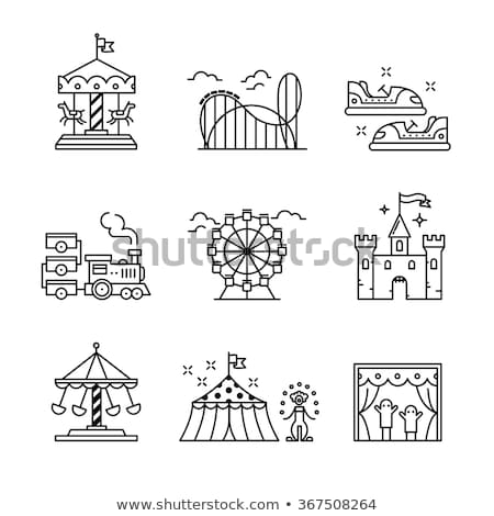 Zdjęcia stock: Amusement Park And Attraction Onboarding Elements Icons Set Vector