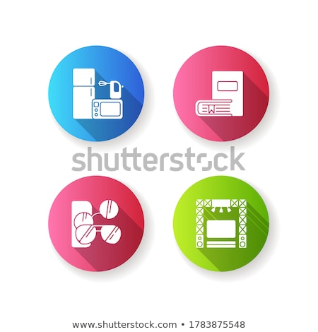 Stock foto: Shopping Mall Products Flat Design Long Shadow Glyph Icons Set