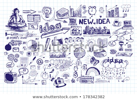 Stock photo: Businessman Drawing A Creative Idea Sketch