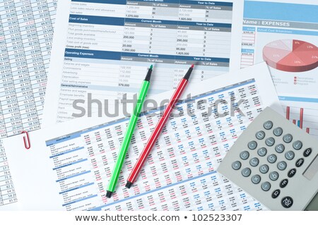 Stockfoto: Pencil Over Financial Figures