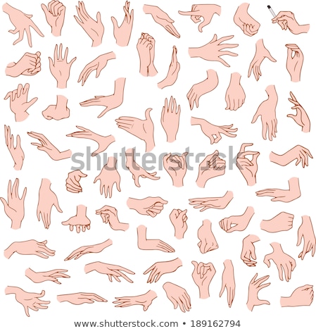 Foto stock: Cartoon Hand - Finger Pinch Vector Illustration