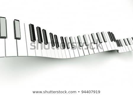 Foto d'archivio: Piano Black And White Wavy Keyboard 3d Illustration