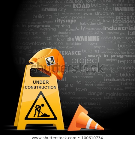 Stock foto: Road Sign In A Street Under Reconstruction