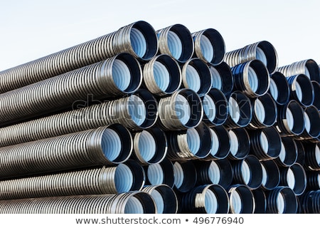 Foto stock: Plastic Pipes In A Factory Or Warehouse Yard