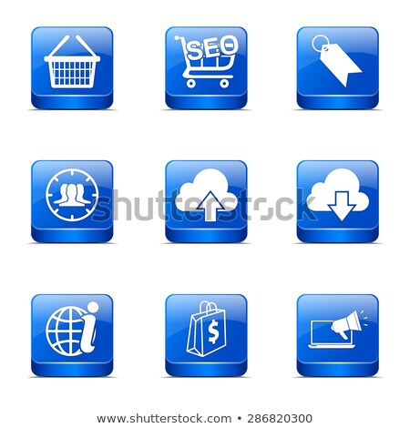 [[stock_photo]]: Seo Internet Sign Square Vector Blue Icon Design Set 7