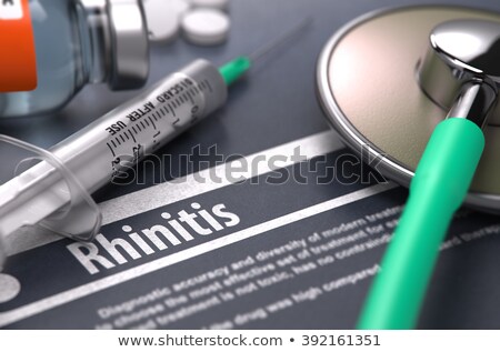 Foto d'archivio: Rhinitis Diagnosis Medical Concept Composition Of Medicaments