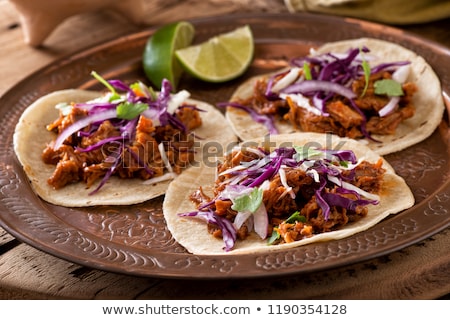 Stockfoto: Pulled Pork Taco Dinner