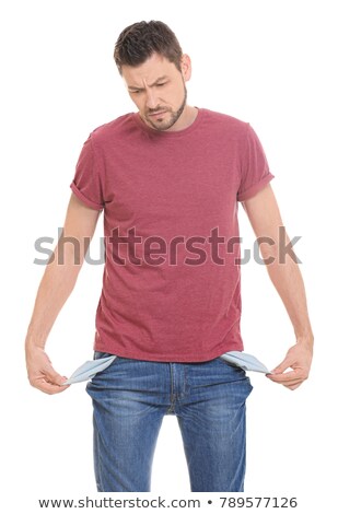 Stockfoto: Upset Man Showing Empty Pockets