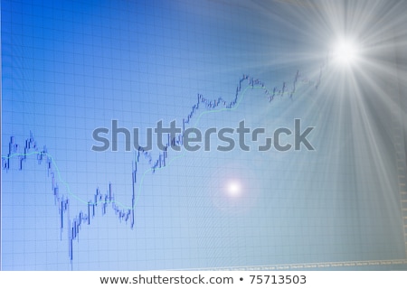 Stockfoto: Roeiende · Forex-grafiek · met · licht · op · het · einde