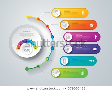Сток-фото: Vector Infographic Template With Circle Target