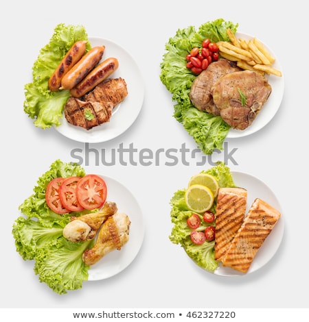 [[stock_photo]]: Hotdog On Plate With French Fries On White Background