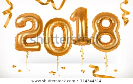 Stock fotó: Toy Balloons Isolated On White Background Happy New Year 2018