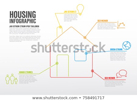 Zdjęcia stock: Thinline Housing Infographic Template