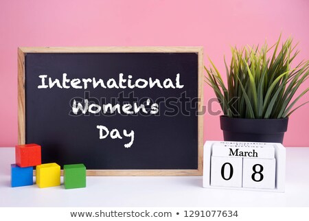 Stockfoto: Old Woman And Text Every Day Is March 8