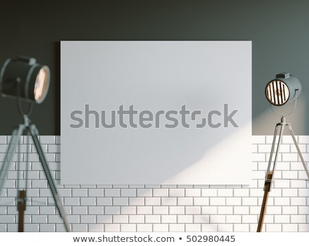 [[stock_photo]]: Black Projector And White Canvas 3d Rendering