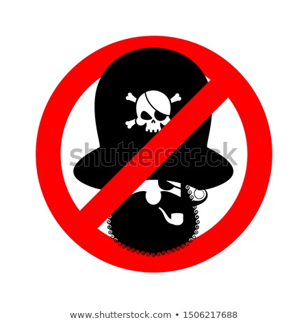 Zdjęcia stock: Stop Pirate Red Prohibiting Sign Rover Ban Filibuster