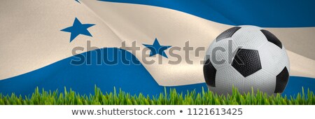Foto stock: Grass Growing Outdoors Against Digitally Generated Honduran National Flag