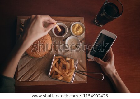 [[stock_photo]]: Burger Cheese Grilled Meat Salad Hungry Woman Eating Fast Food