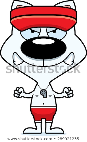 Zdjęcia stock: Cartoon Angry Lifeguard Kitten