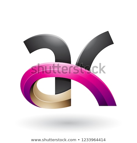 [[stock_photo]]: Black And Magenta 3d Bold Curvy Letter A Vector Illustration