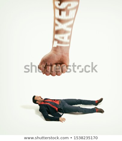 Foto stock: Small Businessman Shooting Giant Businessman