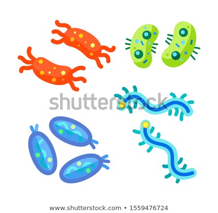 Zdjęcia stock: Microscopic Life Form Germ Cartoon Projections