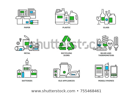 Stock fotó: Battery With Recycle Symbol Stock Vector Illustration Isolated On White Background