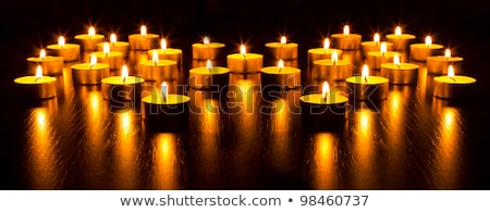 Foto stock: Panorama Of The Many Burning Candles